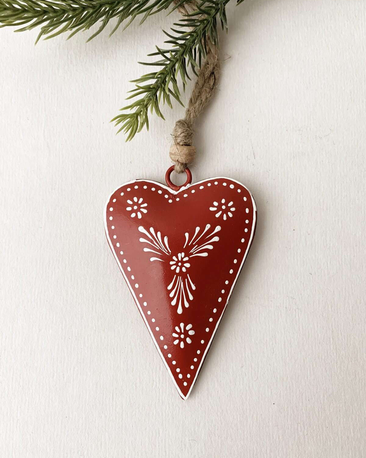 Metallhjerte Julepynt Rød
