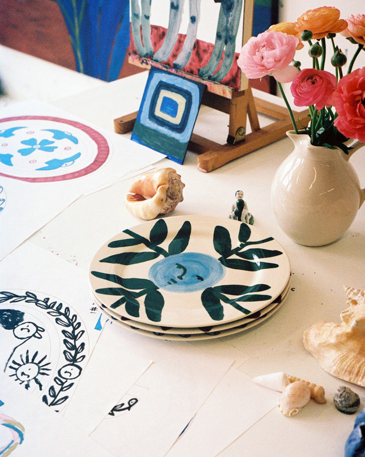 La Pittura Tallerken 28,5cm - Deep blue flower