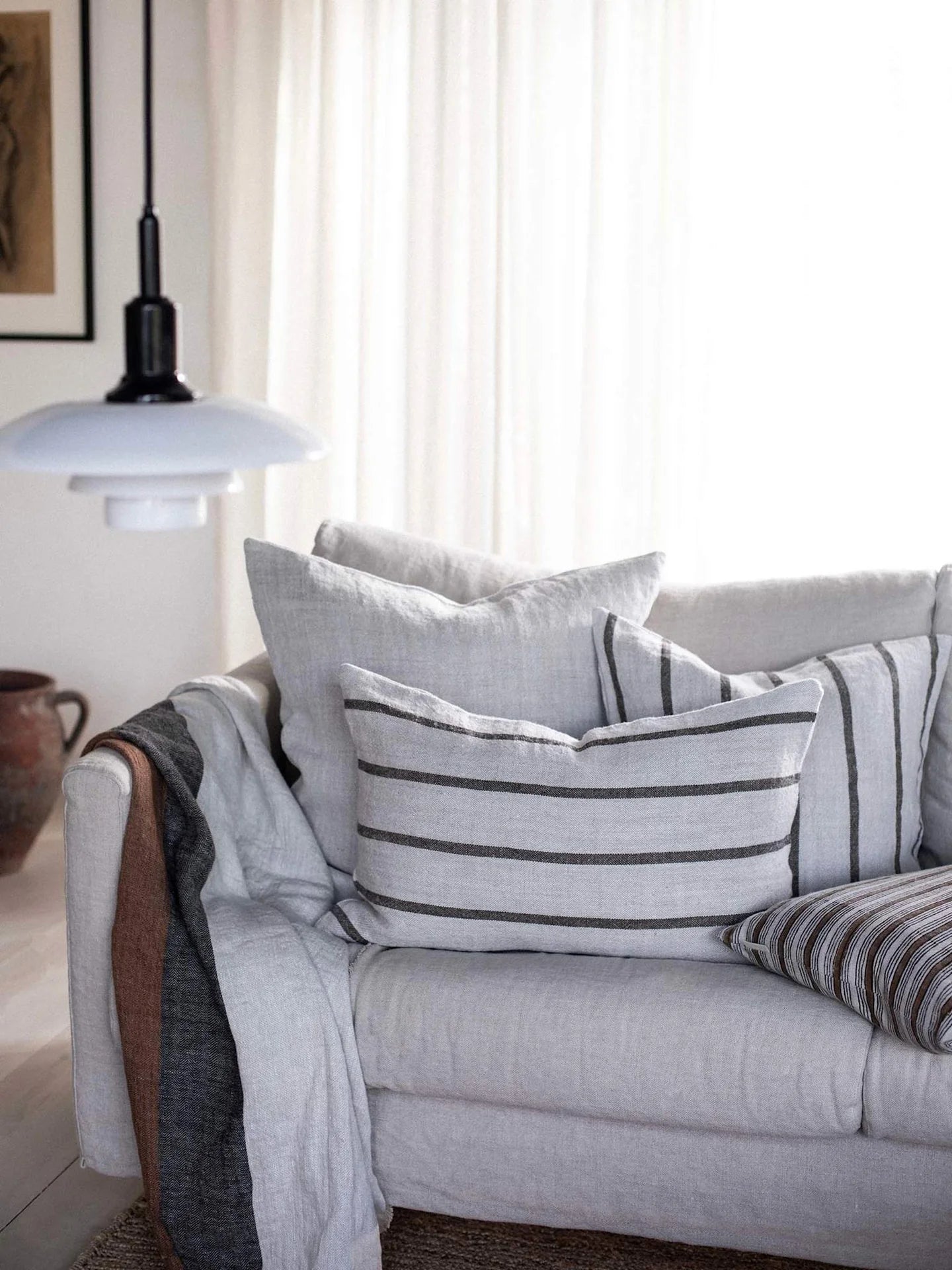 Melvin Putetrekk 40x60 - Taupe Stripe