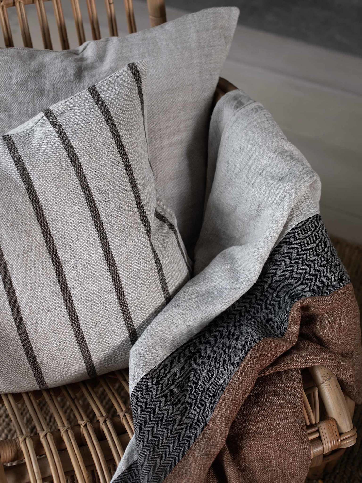 Melvin Putetrekk 50x50 - Beige Stripe