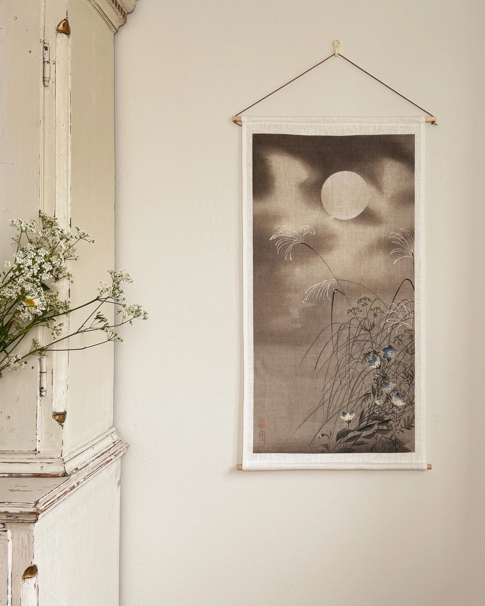 Moon, Flowers & Fog - Veggteppe 45x85