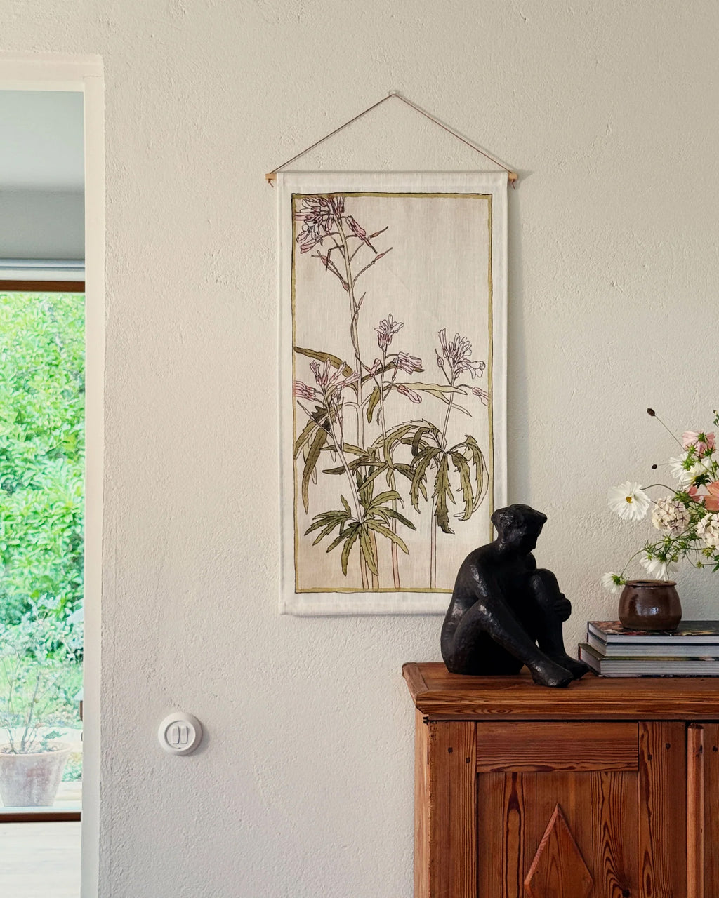 Pink Flowers - Veggteppe 45x85 cm