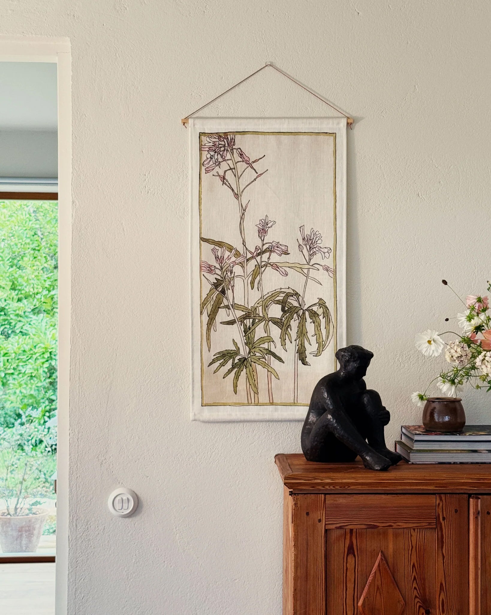 Pink Flowers - Veggteppe 45x85 cm