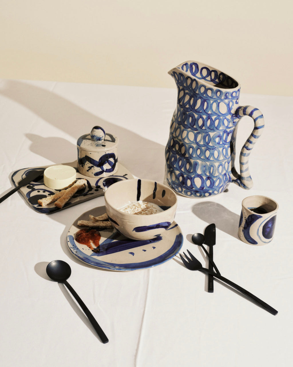 Sophia Kaffekopp -  Beige/Blå