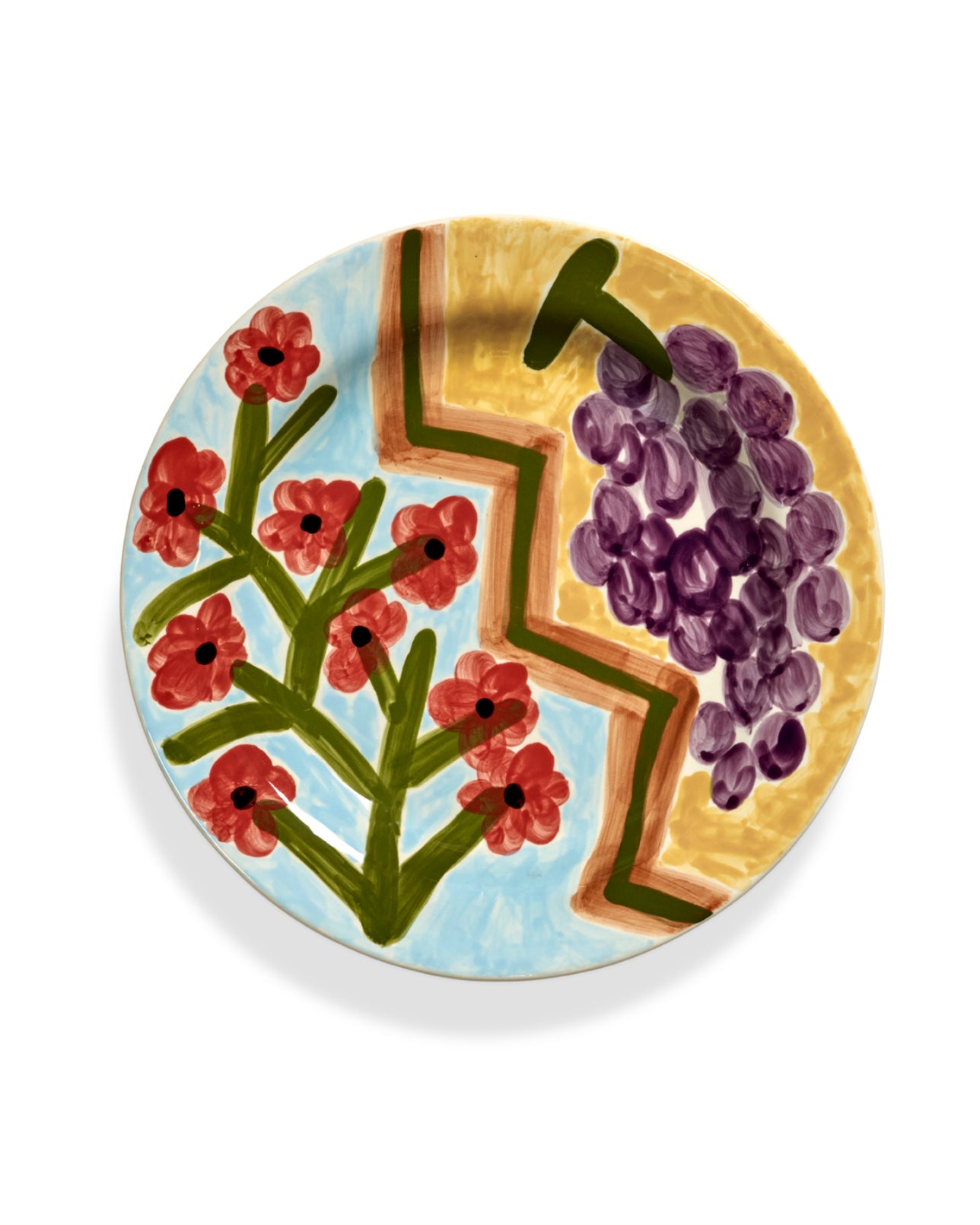 Delicia Tallerken - Blomster & Druer