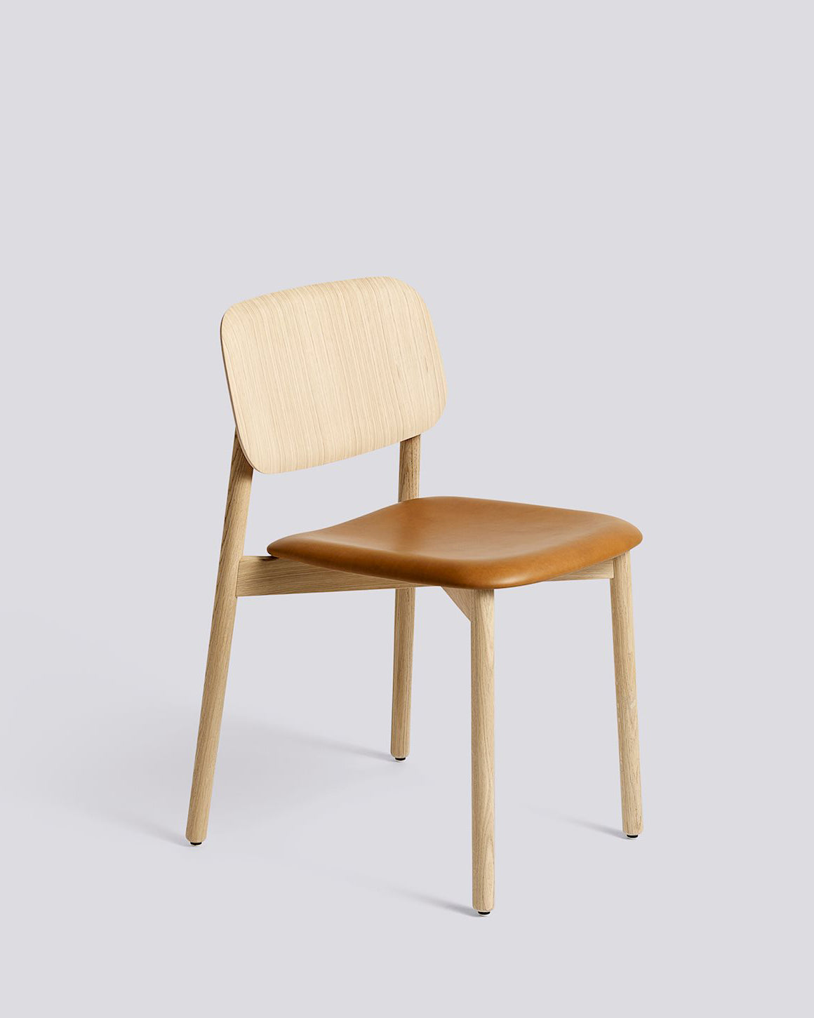 Soft Edge 60 Spisestol, Cognac Sense, Lys Eik - 2 stk