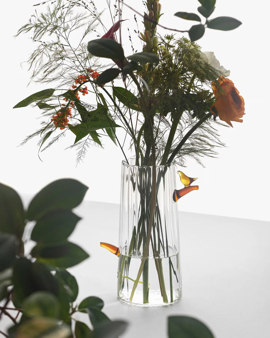 Birds- Vase Amber Bird