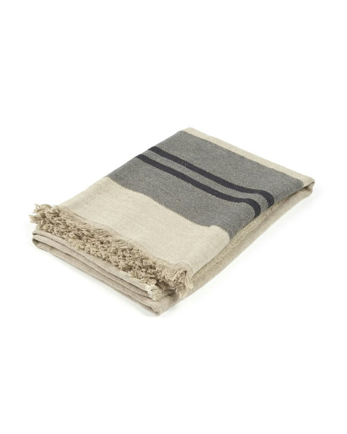 Black House Stripe Throw - Charcoal  140x220cm