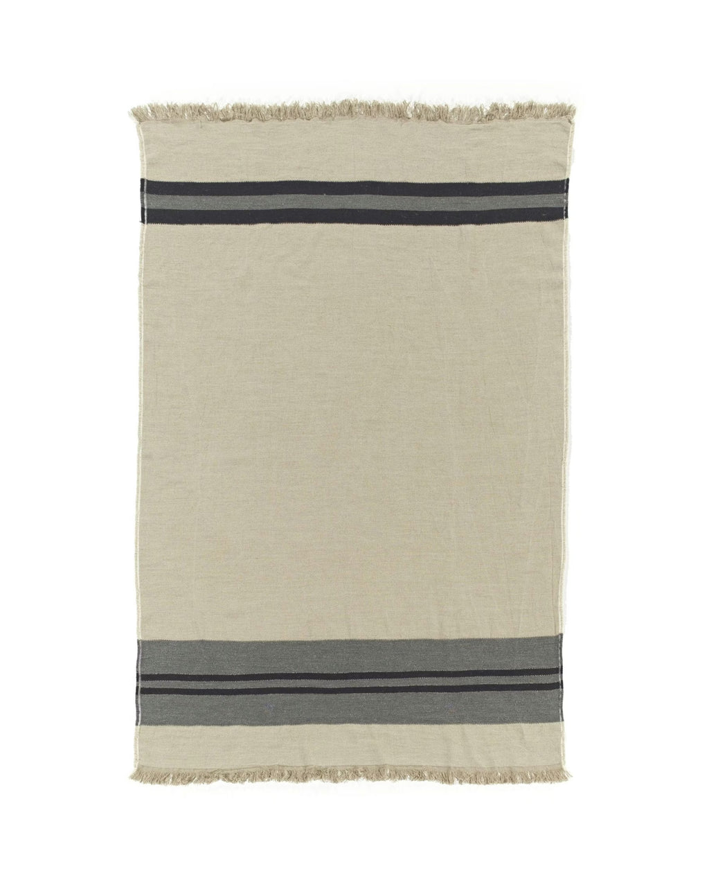 Black House Stripe Throw - Charcoal  140x220cm