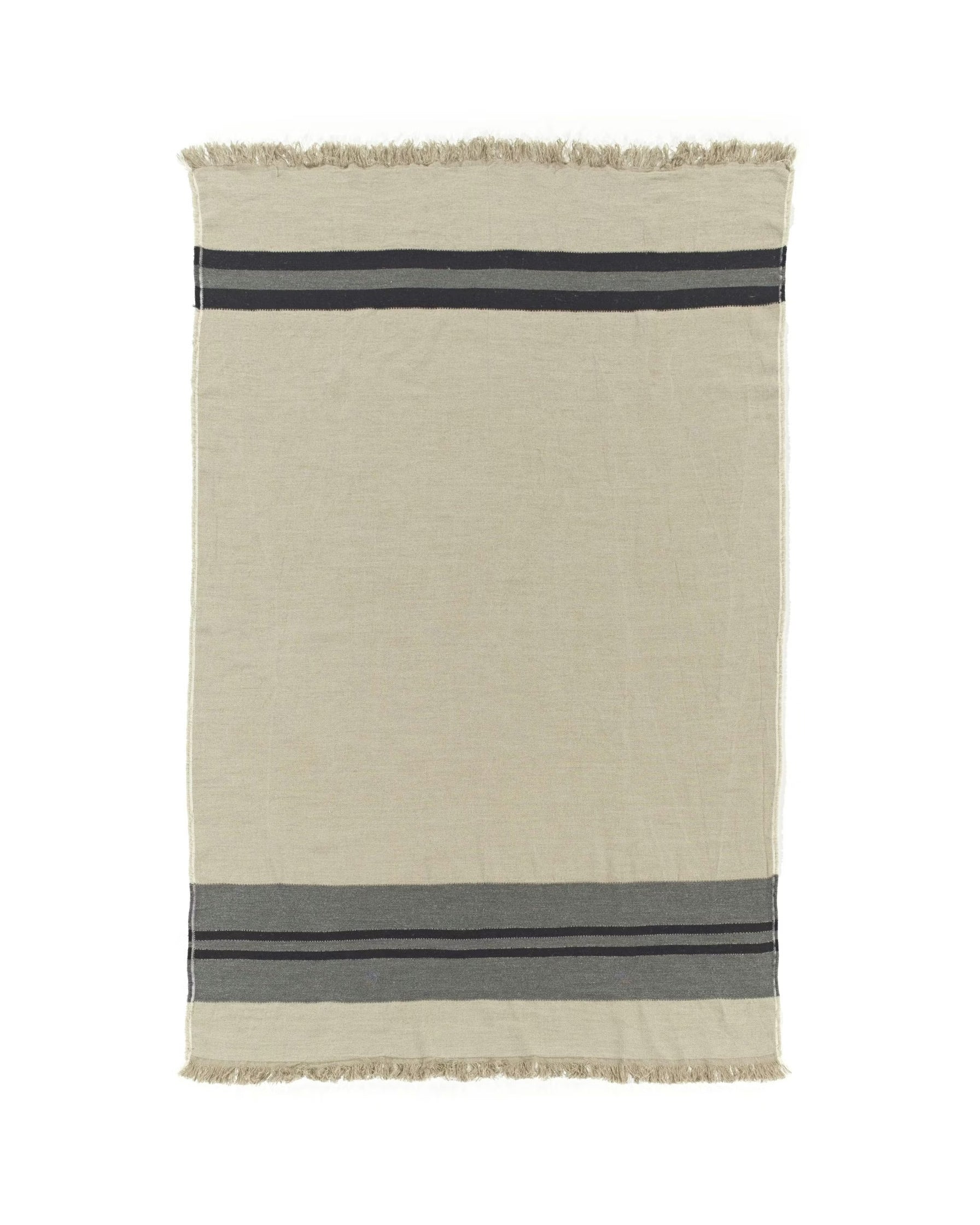 Black House Stripe Throw - Charcoal  140x220cm