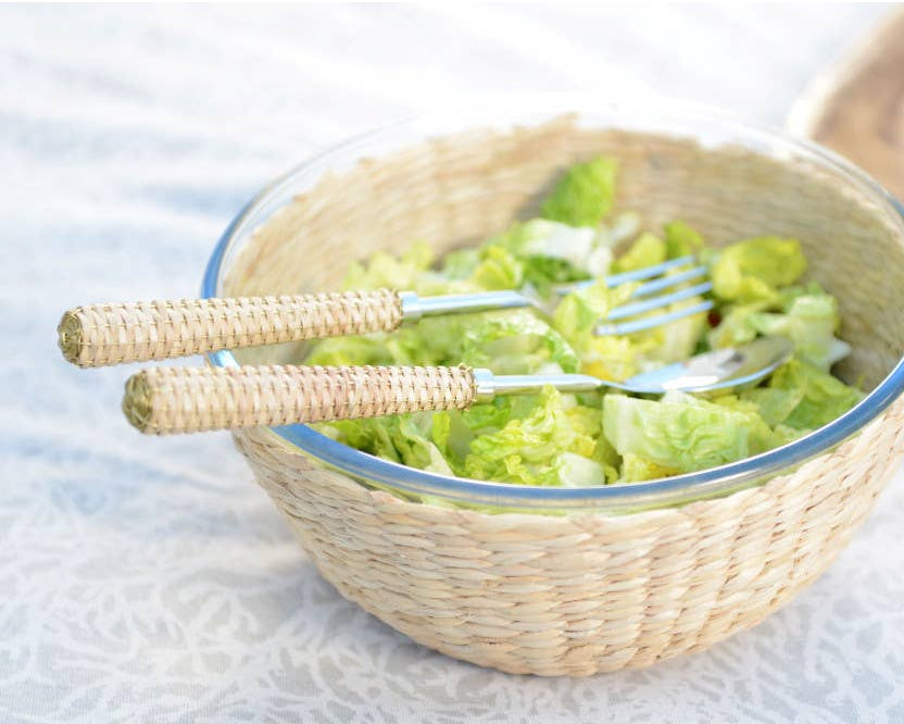 Salatbestikk med flettet håndtak