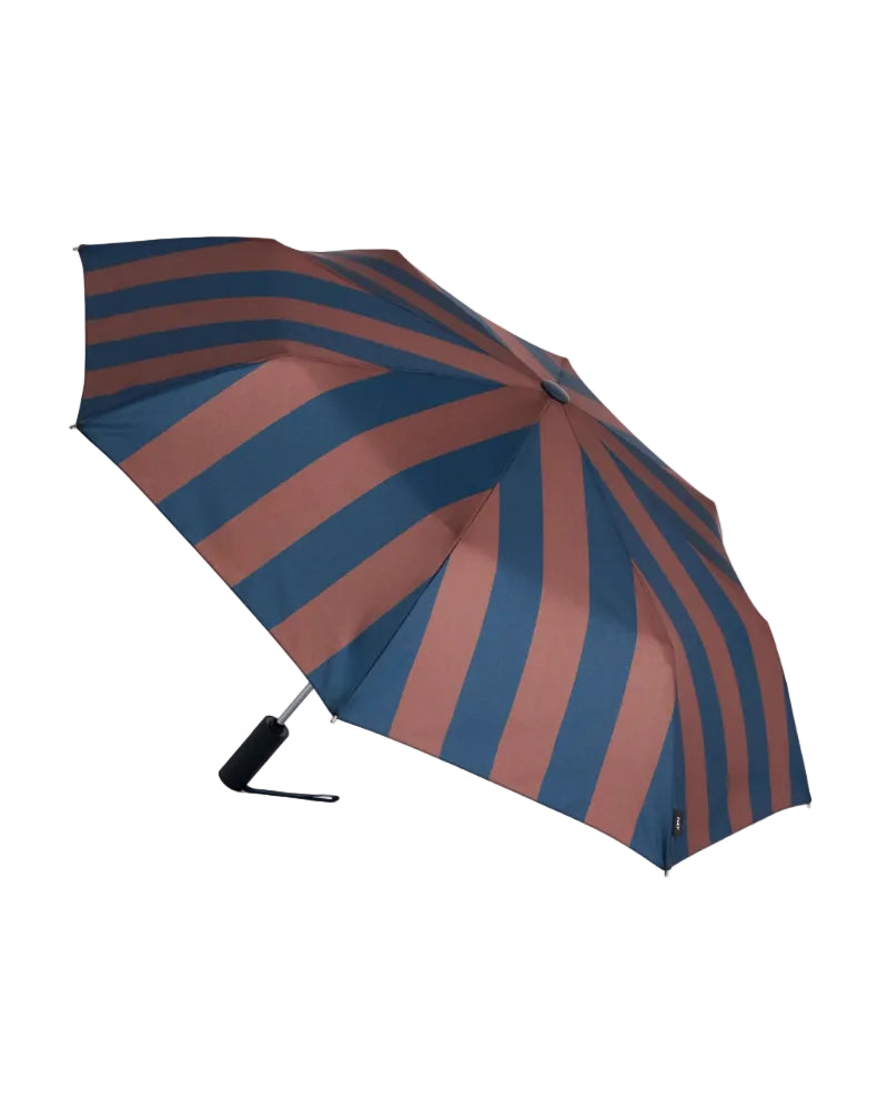 Regn Stripete paraply - Brun og Blå