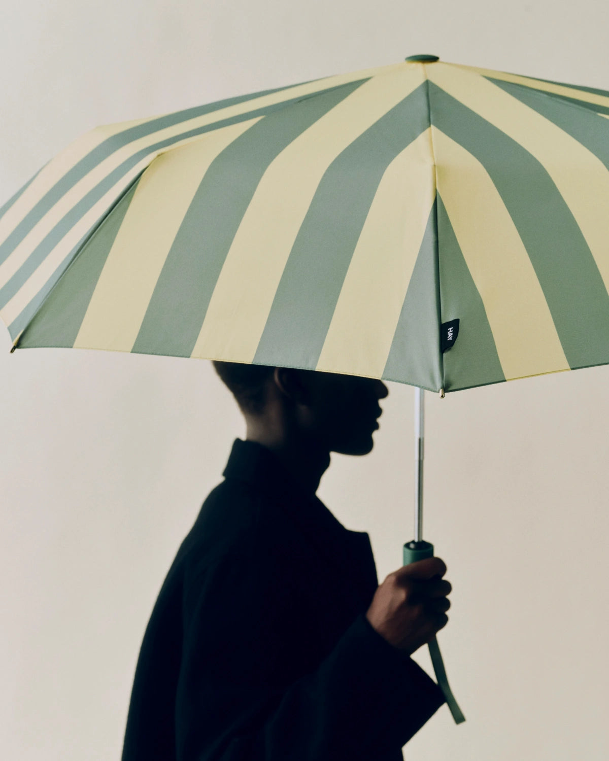 Regn Stripete paraply - Gul og Grønn