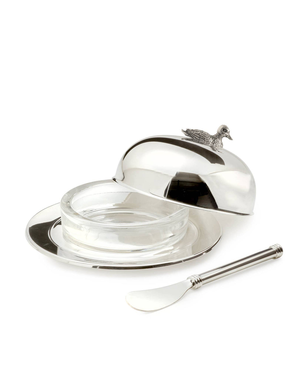 Smørboks And – Sølvbelagt