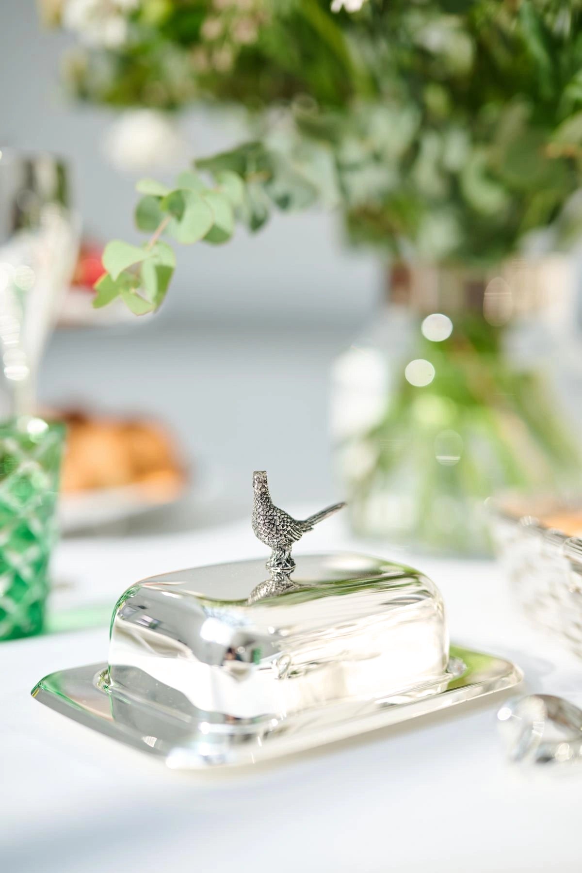 Smørboks Fasanmotiv 18 cm