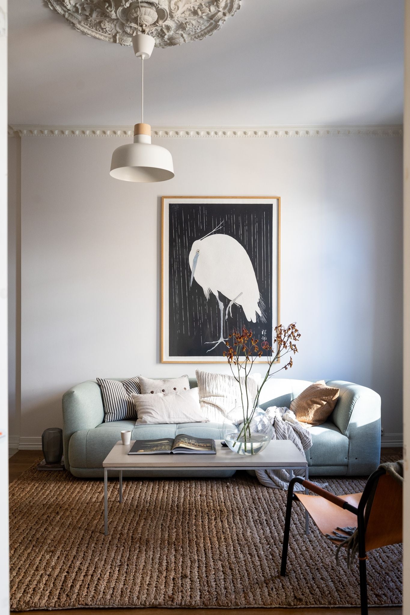 Crane on Black - Print