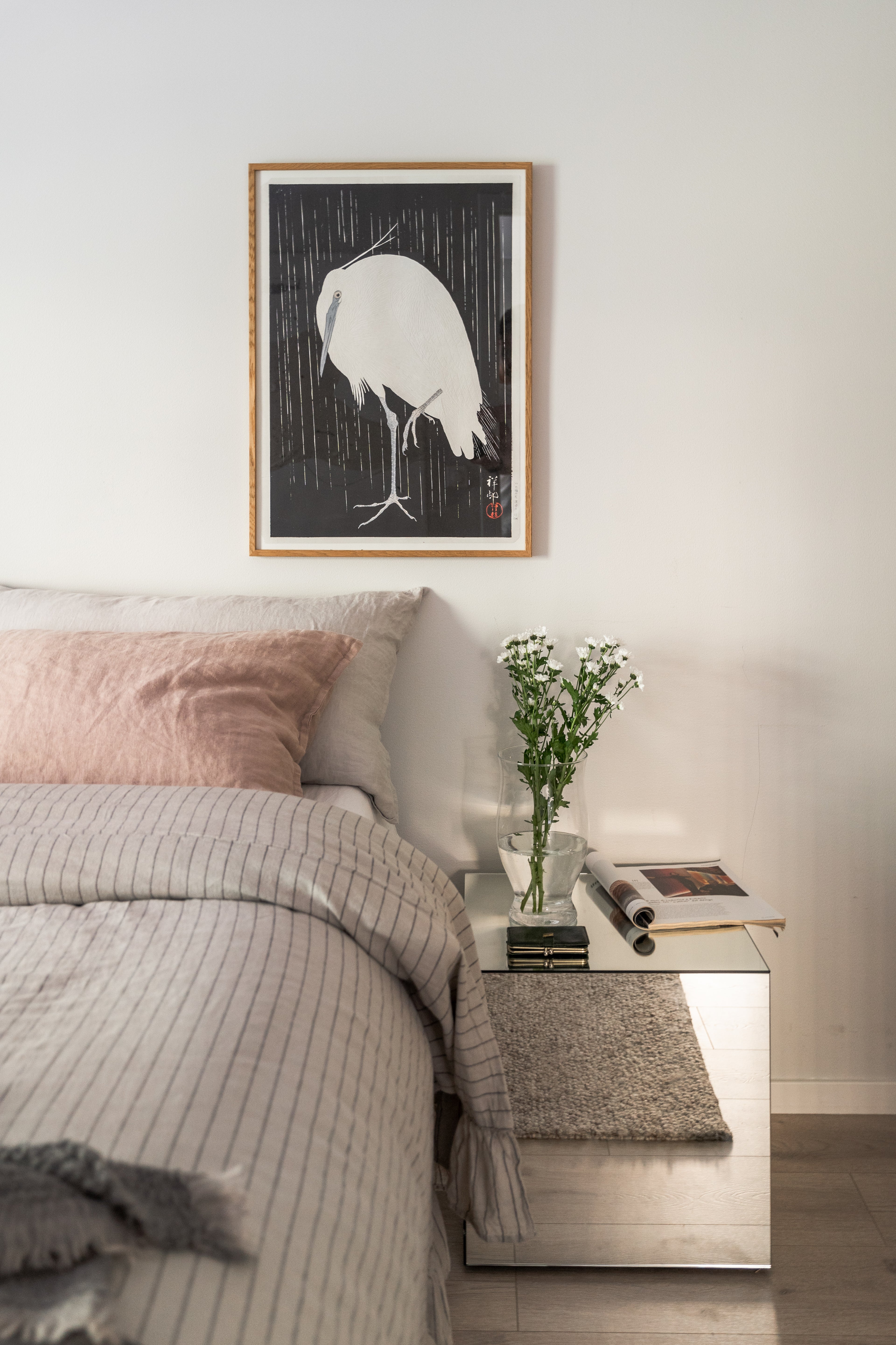 Crane on Black - Print