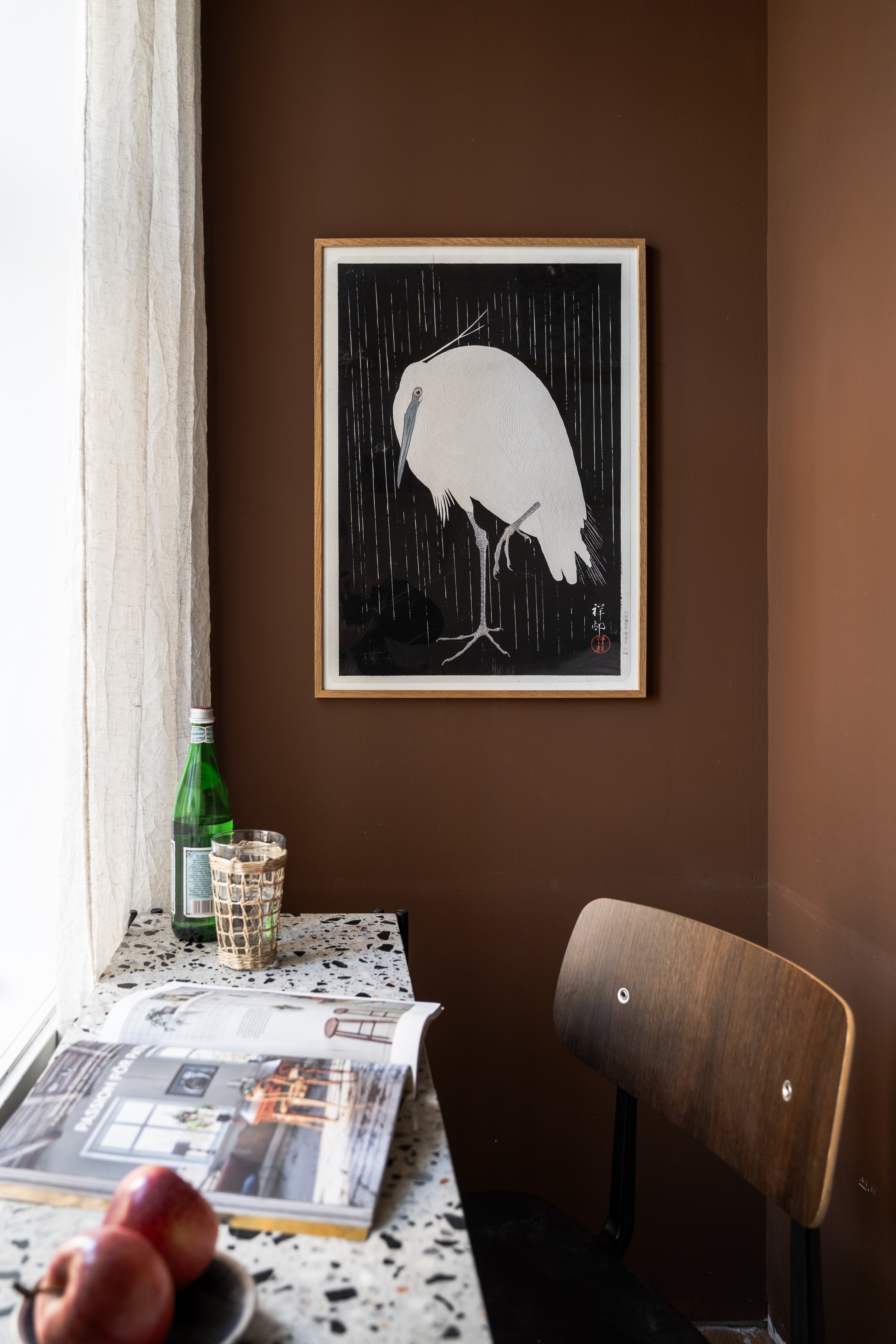 Crane on Black - Print