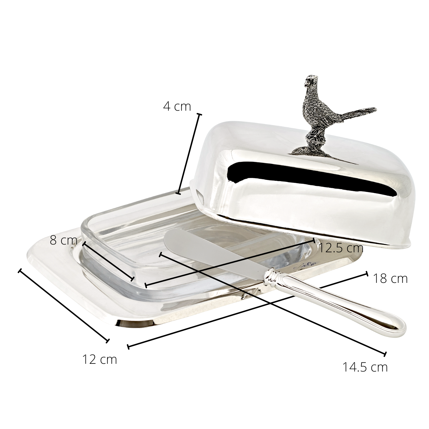 Smørboks Fasanmotiv 18 cm