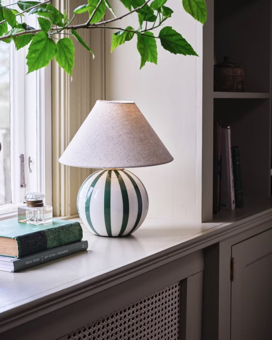 Alba Bordlampe - Opal Green/White Small