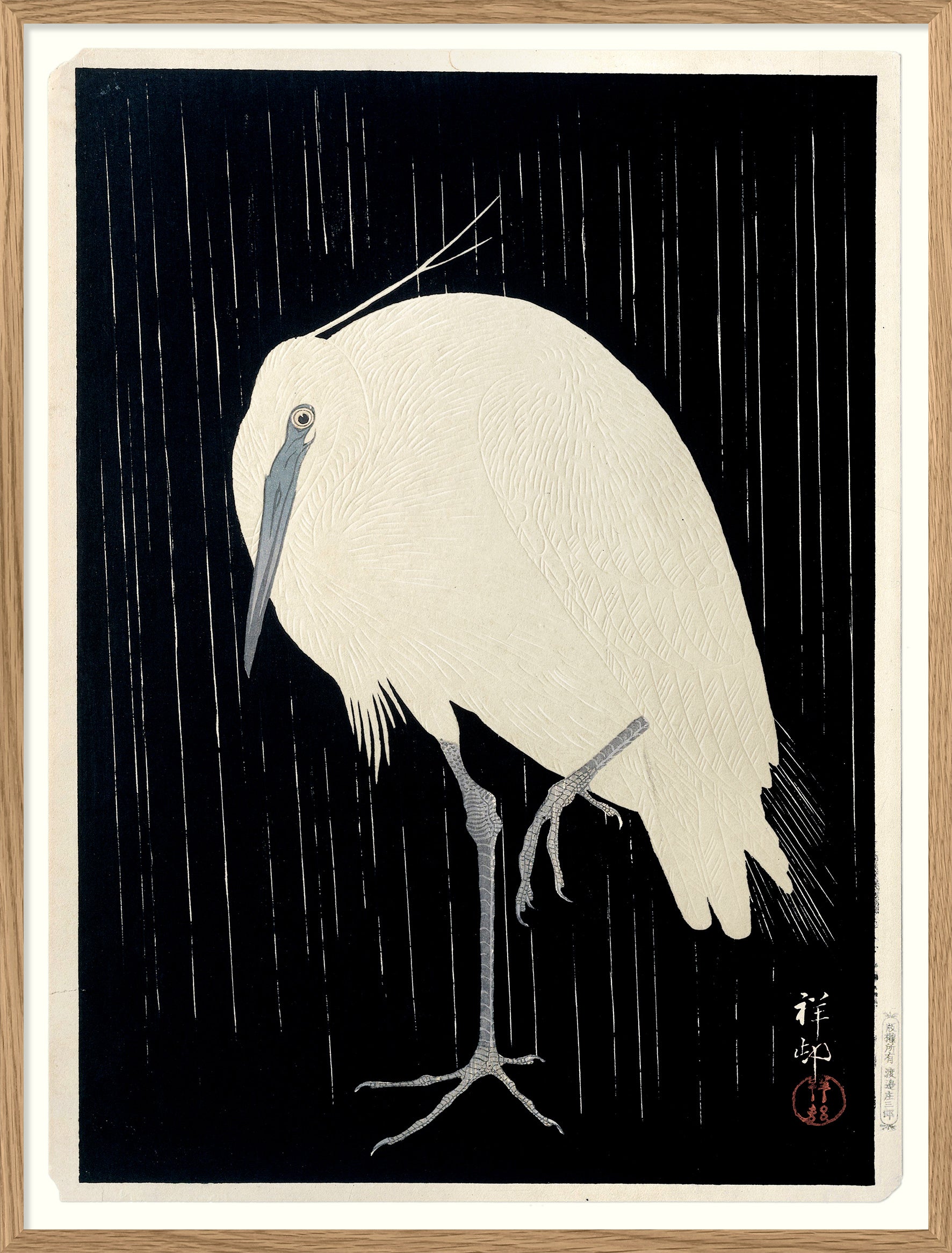 Crane on Black - Print