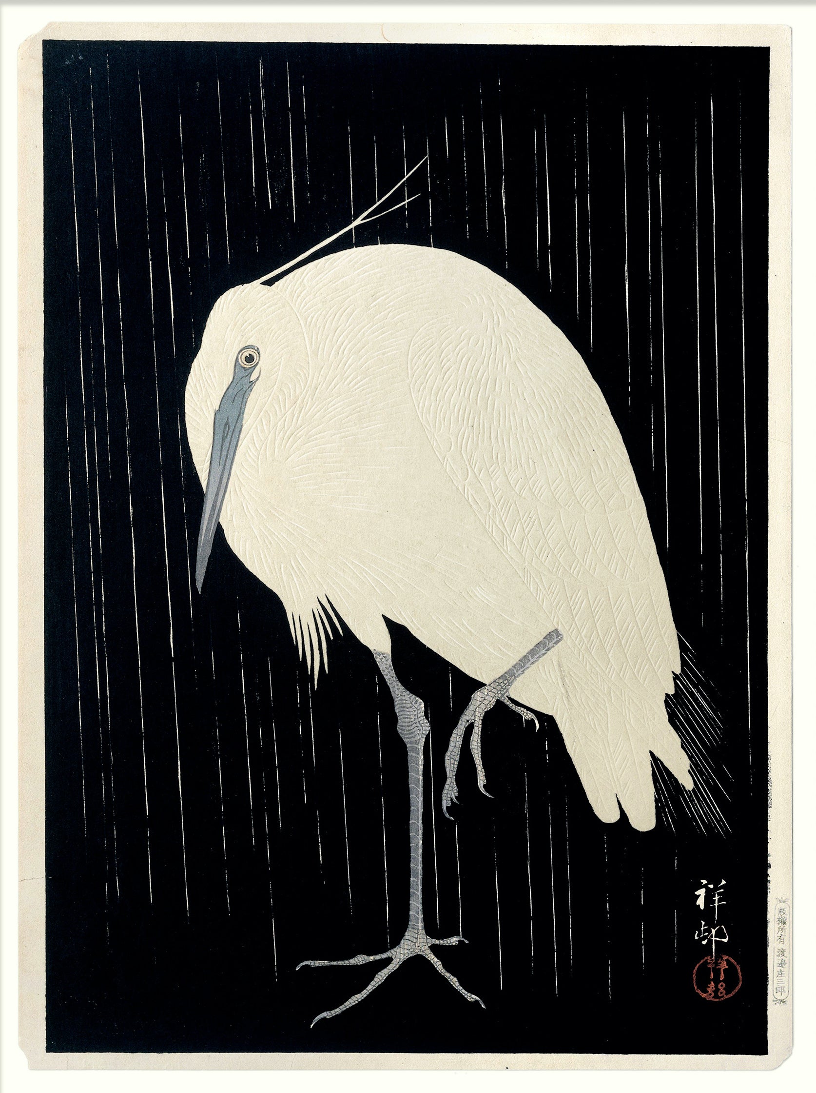 Crane on Black - Print